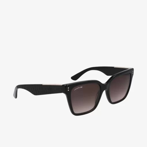 Lacoste Sunglasses-Rectangle Acetate Croco Skin Sunglasses