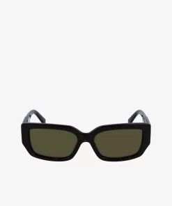 Lacoste Sunglasses-Rectangle Acetate Monogram Sunglasses