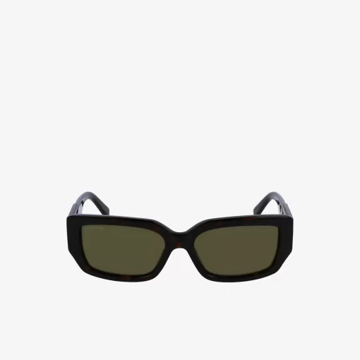 Lacoste Sunglasses-Rectangle Acetate Monogram Sunglasses