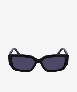 Lacoste Sunglasses-Rectangle Acetate Monogram Sunglasses