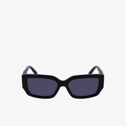 Lacoste Sunglasses-Rectangle Acetate Monogram Sunglasses