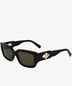 Lacoste Sunglasses-Rectangle Acetate Monogram Sunglasses