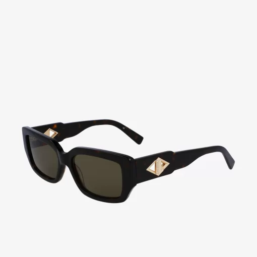 Lacoste Sunglasses-Rectangle Acetate Monogram Sunglasses