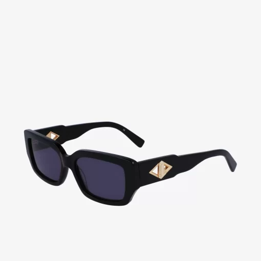 Lacoste Sunglasses-Rectangle Acetate Monogram Sunglasses