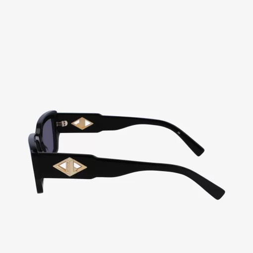 Lacoste Sunglasses-Rectangle Acetate Monogram Sunglasses