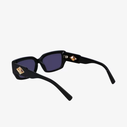 Lacoste Sunglasses-Rectangle Acetate Monogram Sunglasses