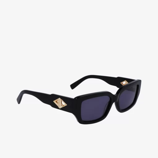 Lacoste Sunglasses-Rectangle Acetate Monogram Sunglasses