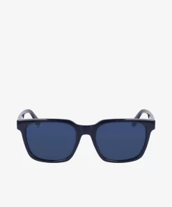 Lacoste Sunglasses-Rectangle Rubbery Stripes Sunglasses