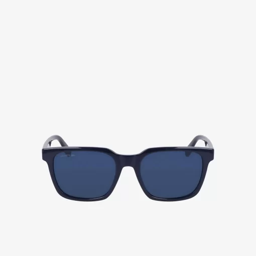 Lacoste Sunglasses-Rectangle Rubbery Stripes Sunglasses