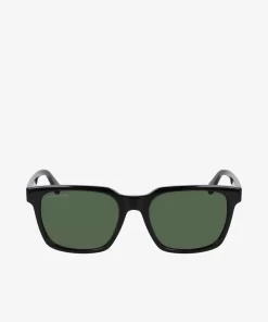 Lacoste Sunglasses-Rectangle Rubbery Stripes Sunglasses