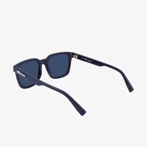 Lacoste Sunglasses-Rectangle Rubbery Stripes Sunglasses