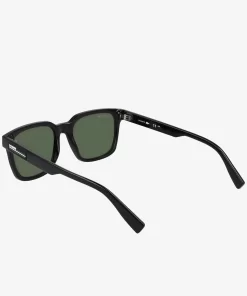 Lacoste Sunglasses-Rectangle Rubbery Stripes Sunglasses