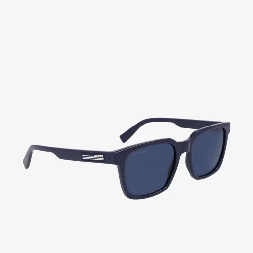 Lacoste Sunglasses-Rectangle Rubbery Stripes Sunglasses