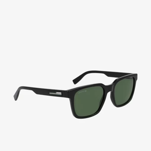 Lacoste Sunglasses-Rectangle Rubbery Stripes Sunglasses