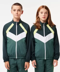 Lacoste Girl Clothing-Recycled Fiber Colourblock Zipped Jacket