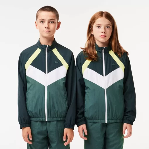 Lacoste Girl Clothing-Recycled Fiber Colourblock Zipped Jacket