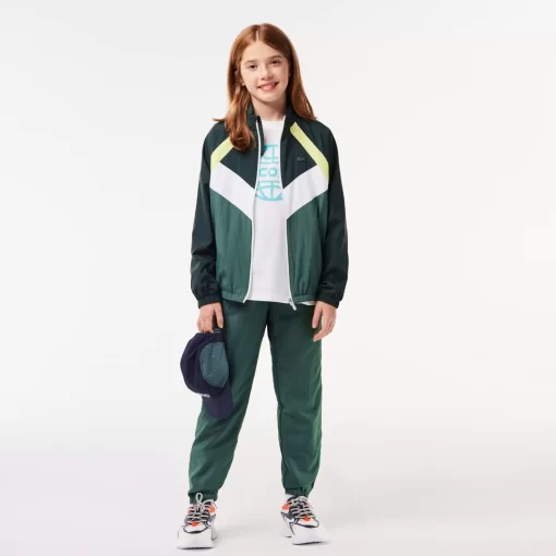 Lacoste Girl Clothing-Recycled Fiber Colourblock Zipped Jacket