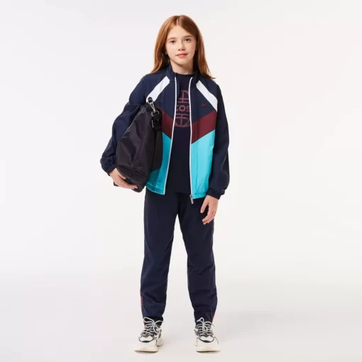 Lacoste Girl Clothing-Recycled Fiber Colourblock Zipped Jacket