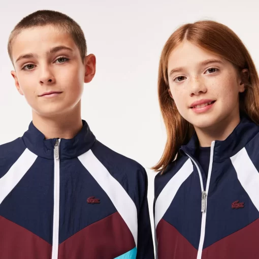 Lacoste Girl Clothing-Recycled Fiber Colourblock Zipped Jacket