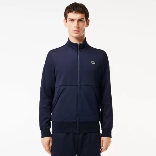 Lacoste Tennis-Recycled Fiber Zipped Sport Sweatshirt