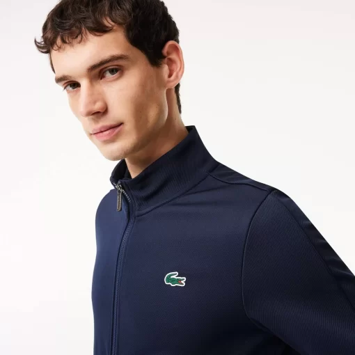 Lacoste Tennis-Recycled Fiber Zipped Sport Sweatshirt