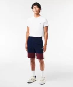 Lacoste Trousers & Shorts-Regular Fit Brushed Fleece Colourblock Jogger Shorts