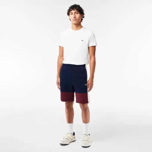 Lacoste Trousers & Shorts-Regular Fit Brushed Fleece Colourblock Jogger Shorts