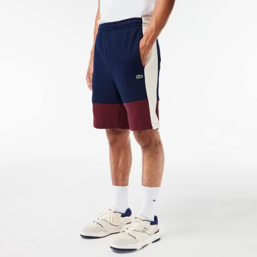 Lacoste Trousers & Shorts-Regular Fit Brushed Fleece Colourblock Jogger Shorts