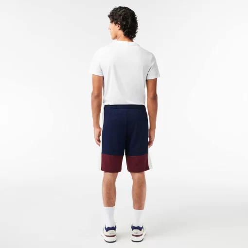 Lacoste Trousers & Shorts-Regular Fit Brushed Fleece Colourblock Jogger Shorts