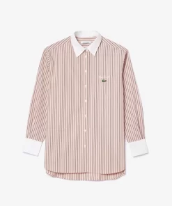 Lacoste Shirts & Tops-Regular Fit Contrast Collar Poplin Shirt