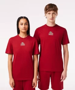 Lacoste T-Shirts-Regular Fit Cotton Jersey Branded T-Shirt