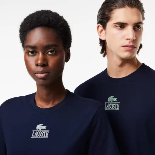 Lacoste T-Shirts-Regular Fit Cotton Jersey Branded T-Shirt