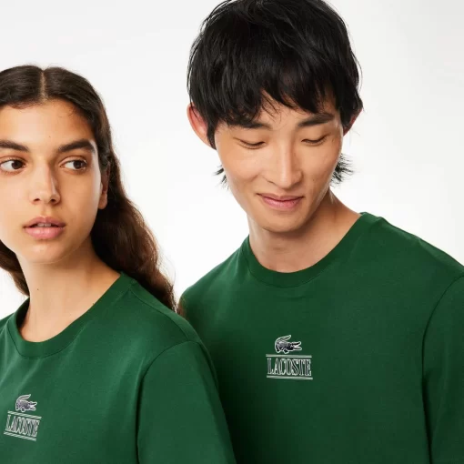 Lacoste T-Shirts-Regular Fit Cotton Jersey Branded T-Shirt