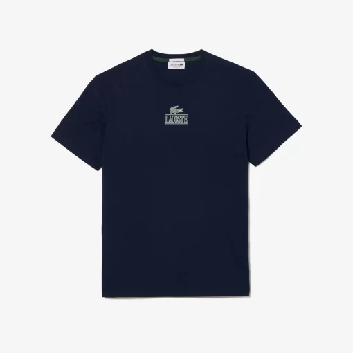 Lacoste T-Shirts-Regular Fit Cotton Jersey Branded T-Shirt