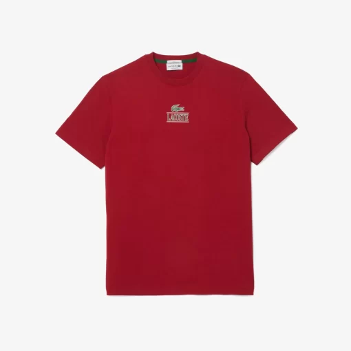 Lacoste T-Shirts-Regular Fit Cotton Jersey Branded T-Shirt