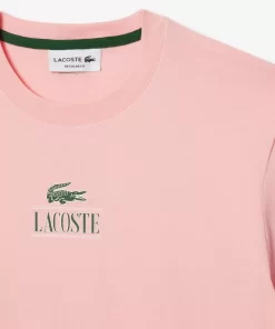 Lacoste T-Shirts-Regular Fit Cotton Jersey Branded T-Shirt