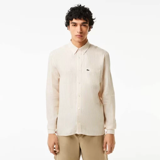 Lacoste Shirts-Regular Fit Linen Shirt