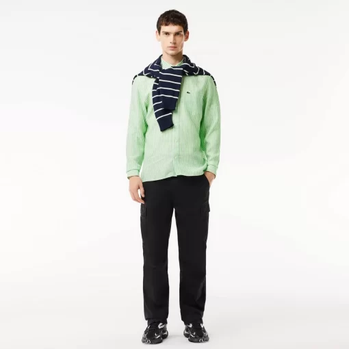 Lacoste Shirts-Regular Fit Linen Shirt