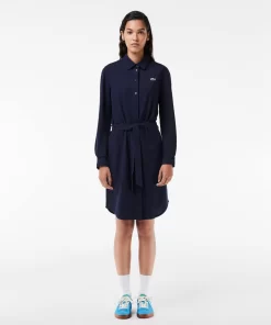 Lacoste Dresses & Skirts-Regular Fit Long Sleeved Pique Dress