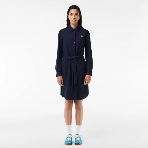 Lacoste Dresses & Skirts-Regular Fit Long Sleeved Pique Dress