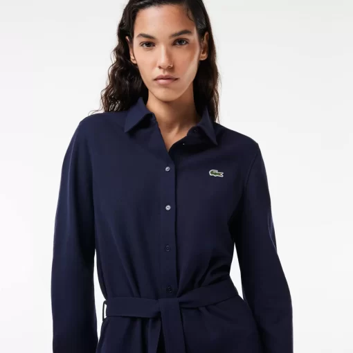 Lacoste Dresses & Skirts-Regular Fit Long Sleeved Pique Dress