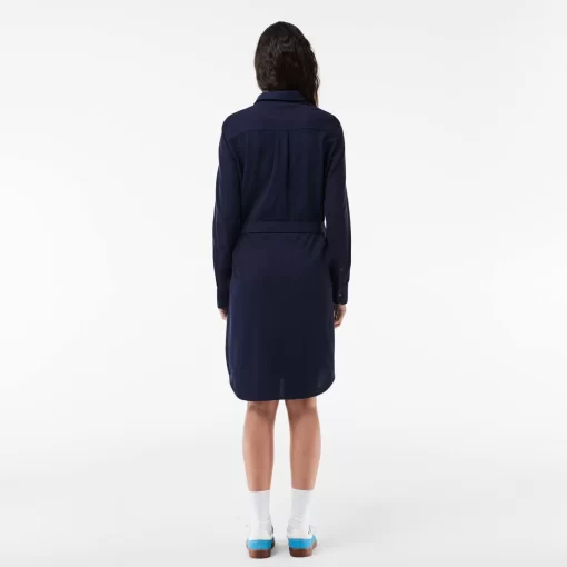 Lacoste Dresses & Skirts-Regular Fit Long Sleeved Pique Dress