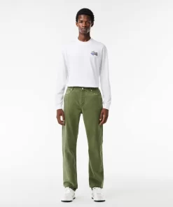 Lacoste Trousers & Shorts-Regular Fit Mineral Dyed Cotton Jeans