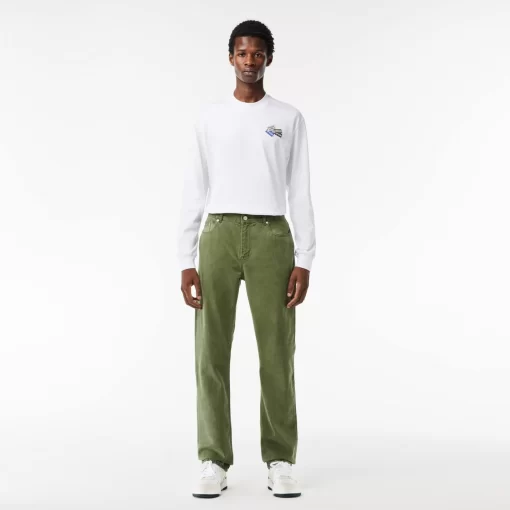 Lacoste Trousers & Shorts-Regular Fit Mineral Dyed Cotton Jeans