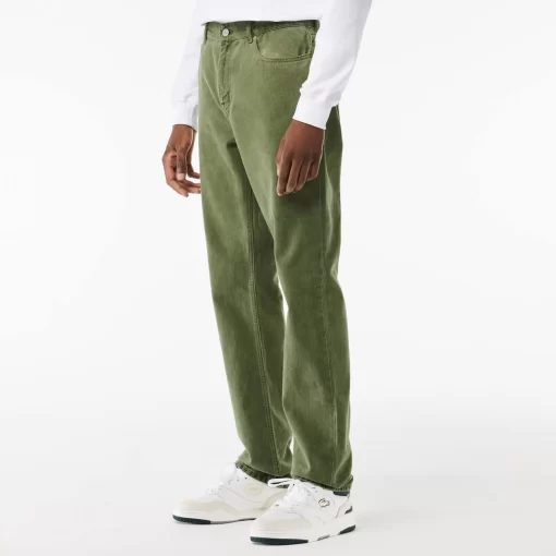 Lacoste Trousers & Shorts-Regular Fit Mineral Dyed Cotton Jeans