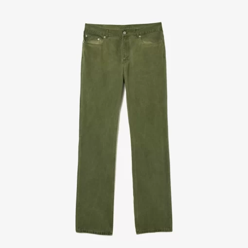 Lacoste Trousers & Shorts-Regular Fit Mineral Dyed Cotton Jeans