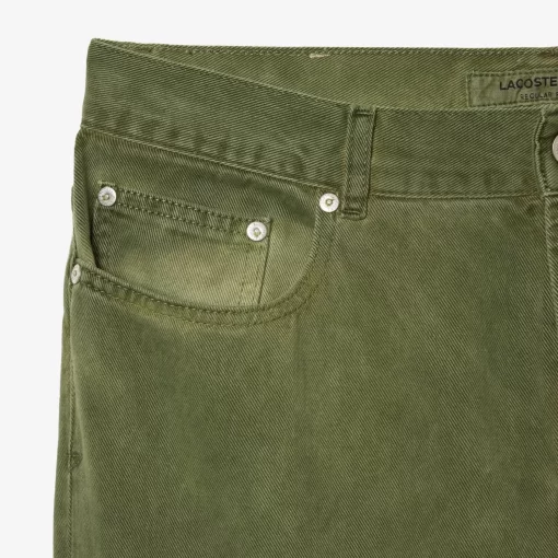 Lacoste Trousers & Shorts-Regular Fit Mineral Dyed Cotton Jeans