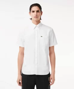 Lacoste Shirts-Regular Fit Short Sleeved Oxford Shirt