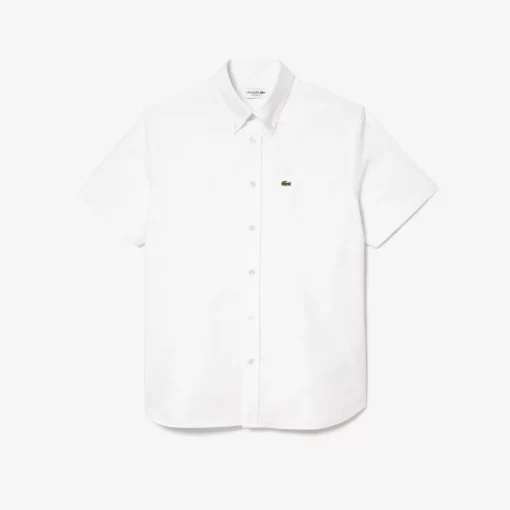 Lacoste Shirts-Regular Fit Short Sleeved Oxford Shirt