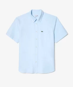 Lacoste Shirts-Regular Fit Short Sleeved Oxford Shirt